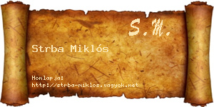 Strba Miklós névjegykártya