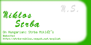 miklos strba business card